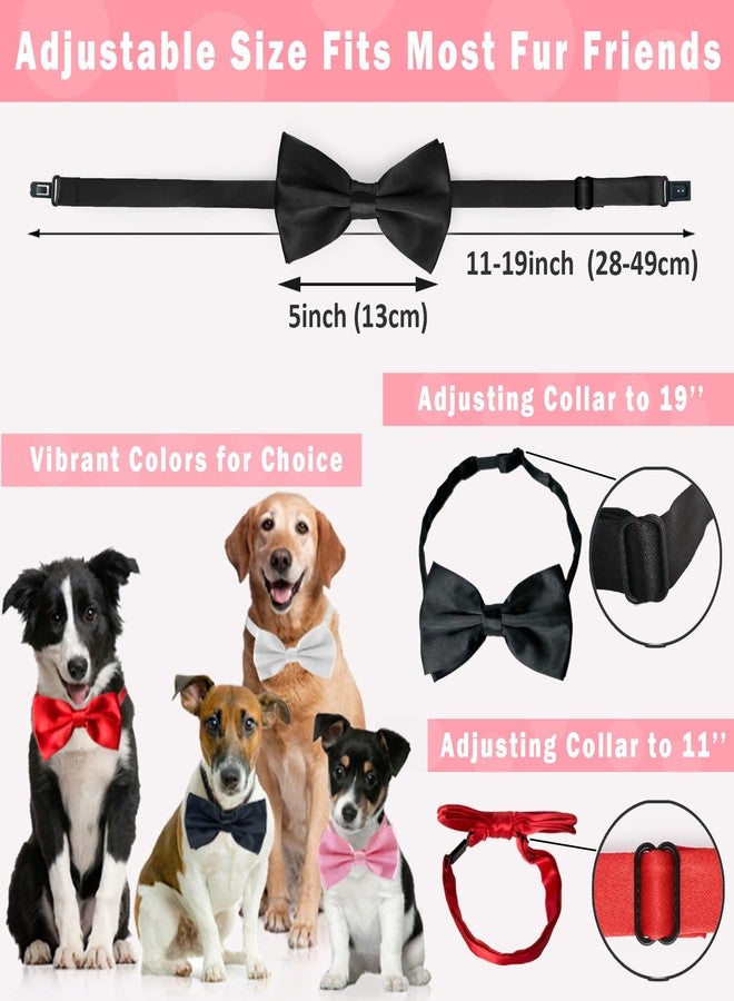 Koolmox Dog Bow Tie for Large Dogs, KOOLMOX Adjustable Formal Dog Bowtie Collars for Medium Large Pet Cat Dog Christmas Wedding Birthday Graduation Holiday Homecoming Grooming Neck Bows, 2-Pack Black & White - Image 2